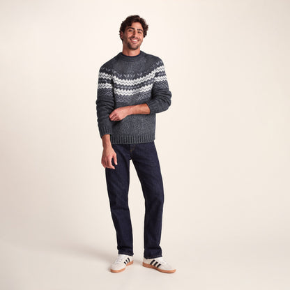 Michael Mens Chunky Knitted Jumper - Dark Indigo Marl