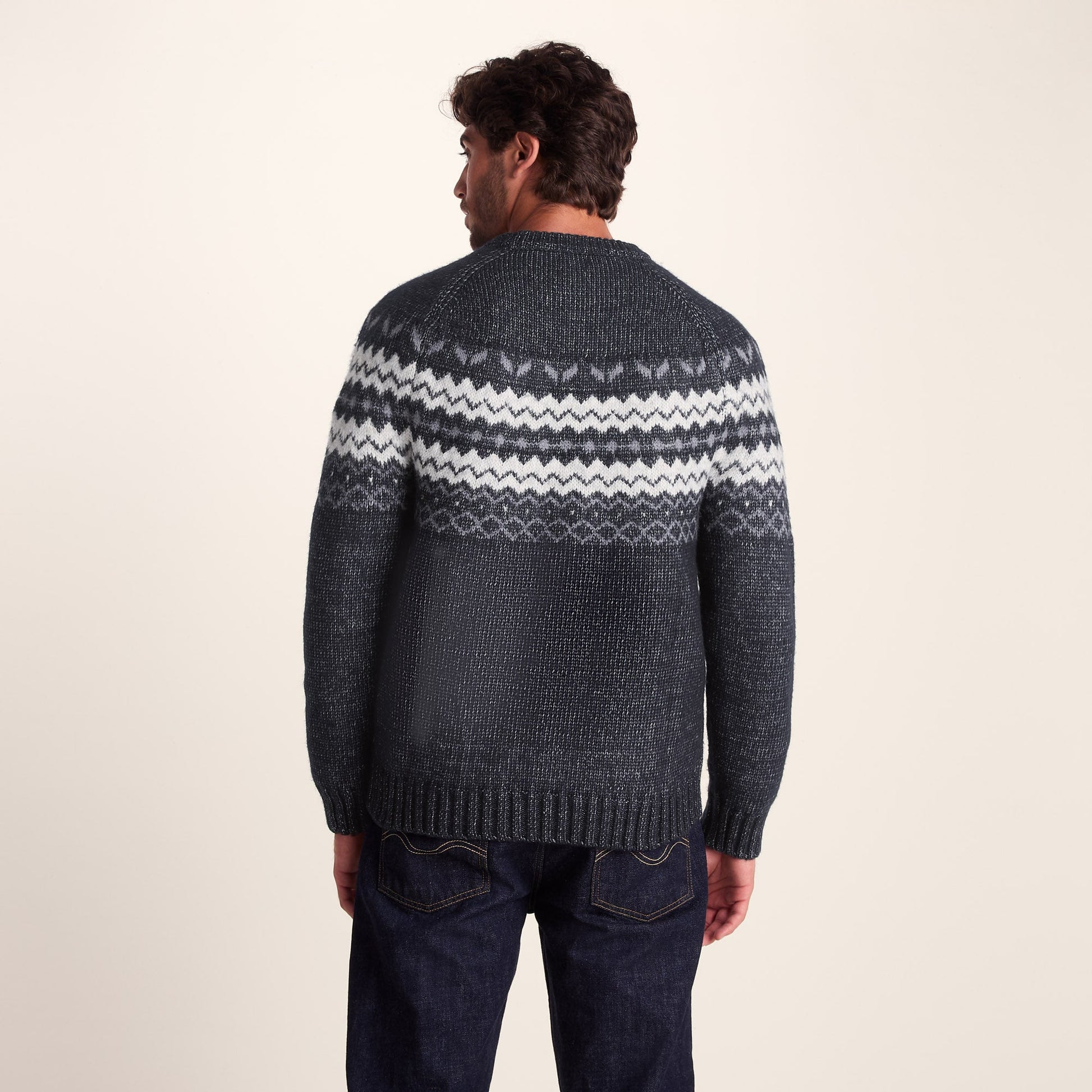 Michael Mens Chunky Knitted Jumper - Dark Indigo Marl
