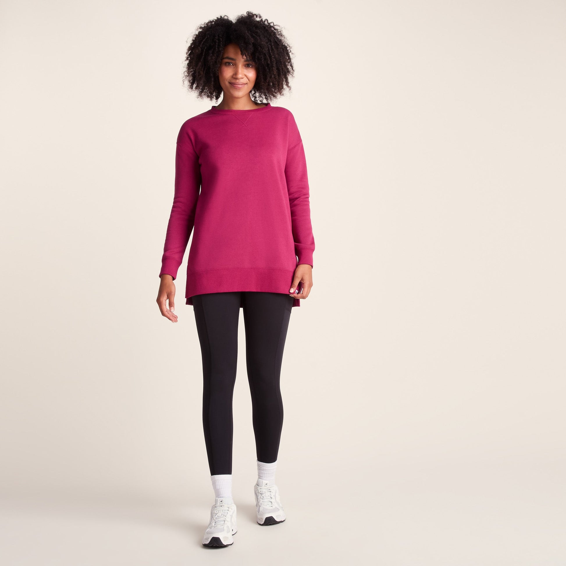 Michelle Womens Cotton Blend Sweat - Washed Burgundy