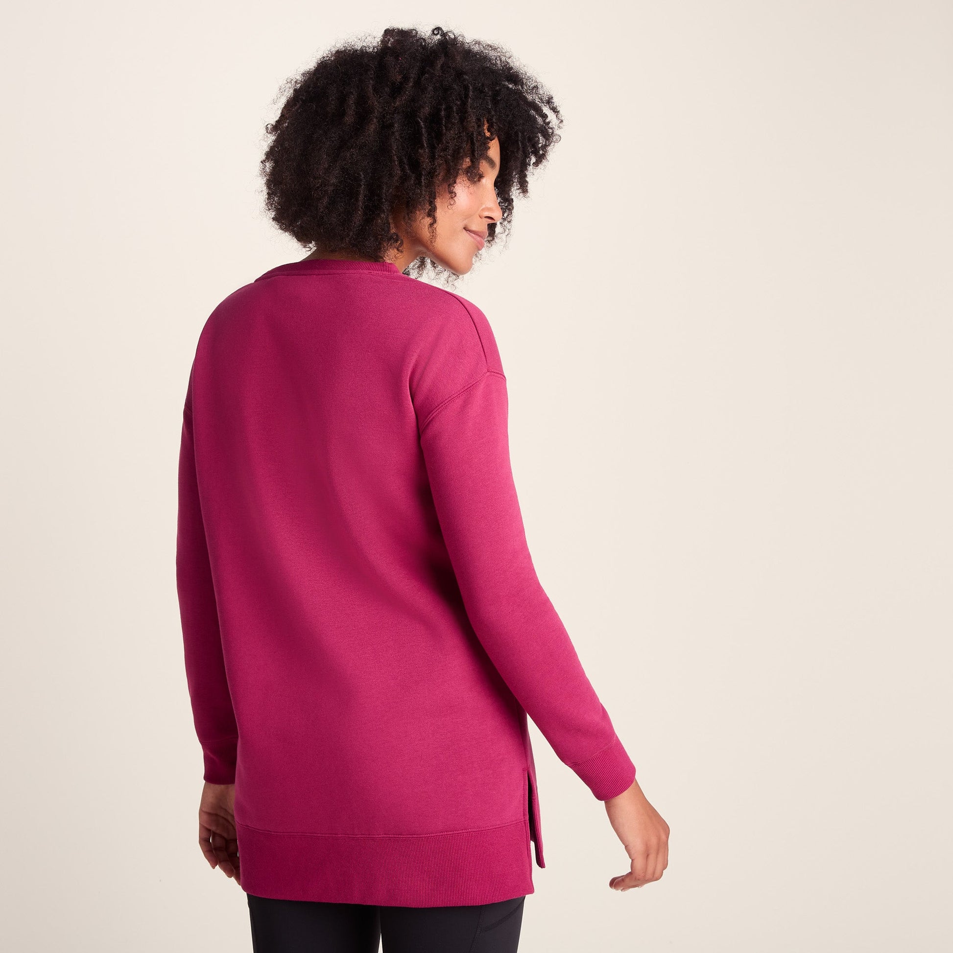 Michelle Womens Cotton Blend Sweat - Washed Burgundy