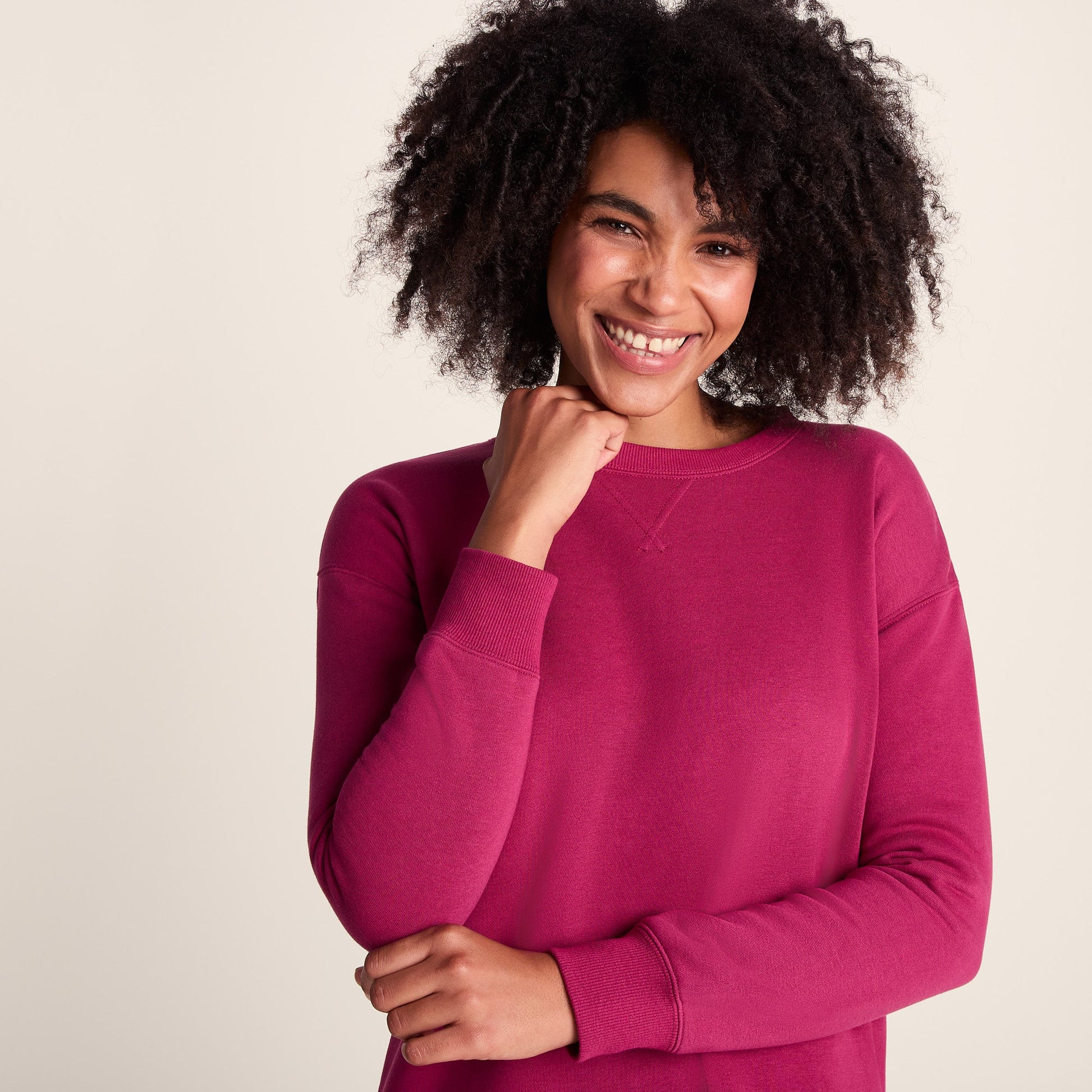 Michelle Womens Cotton Blend Sweat - Washed Burgundy