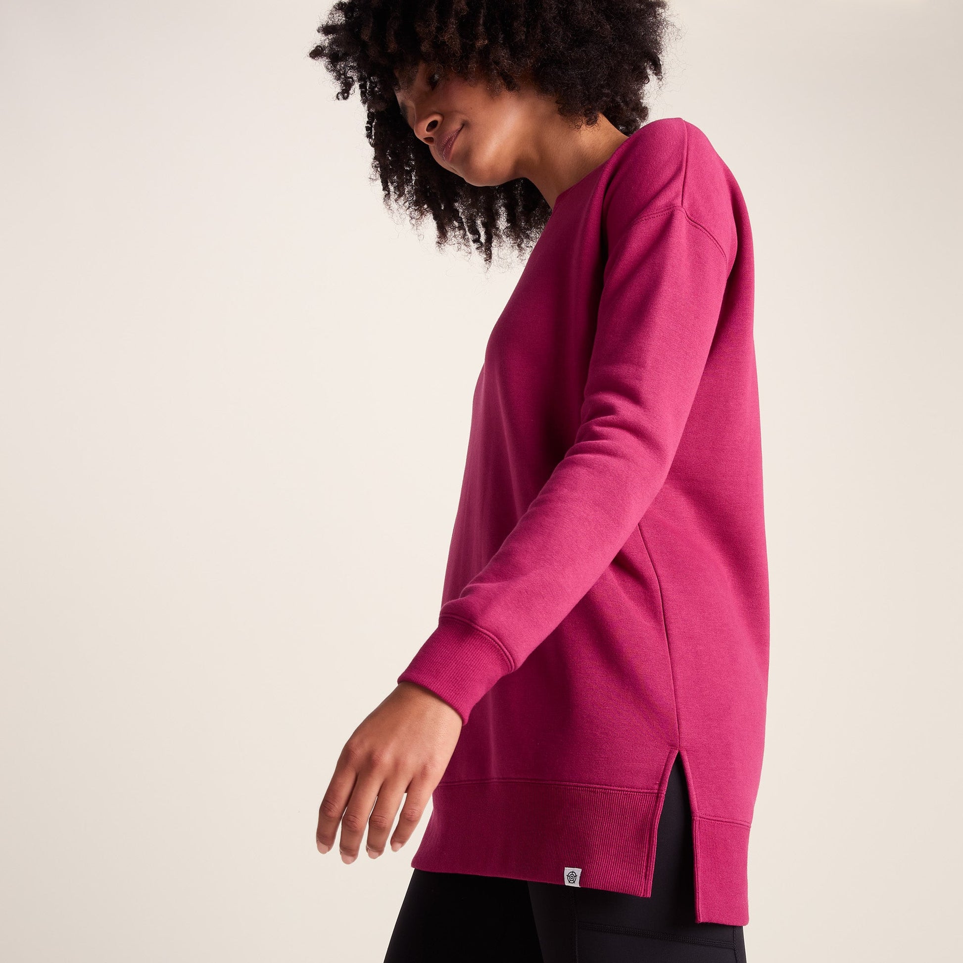 Michelle Womens Cotton Blend Sweat - Washed Burgundy