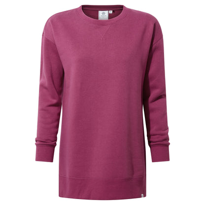Michelle Womens Cotton Blend Sweat - Washed Burgundy