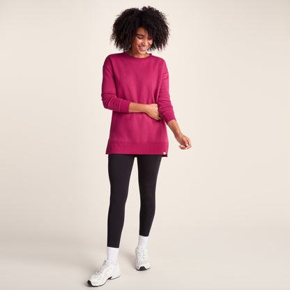 Michelle Womens Cotton Blend Sweat - Washed Burgundy