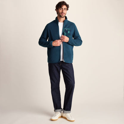 Miles Mens Relaxed Fit Microfleece Jacket - Inky Blue