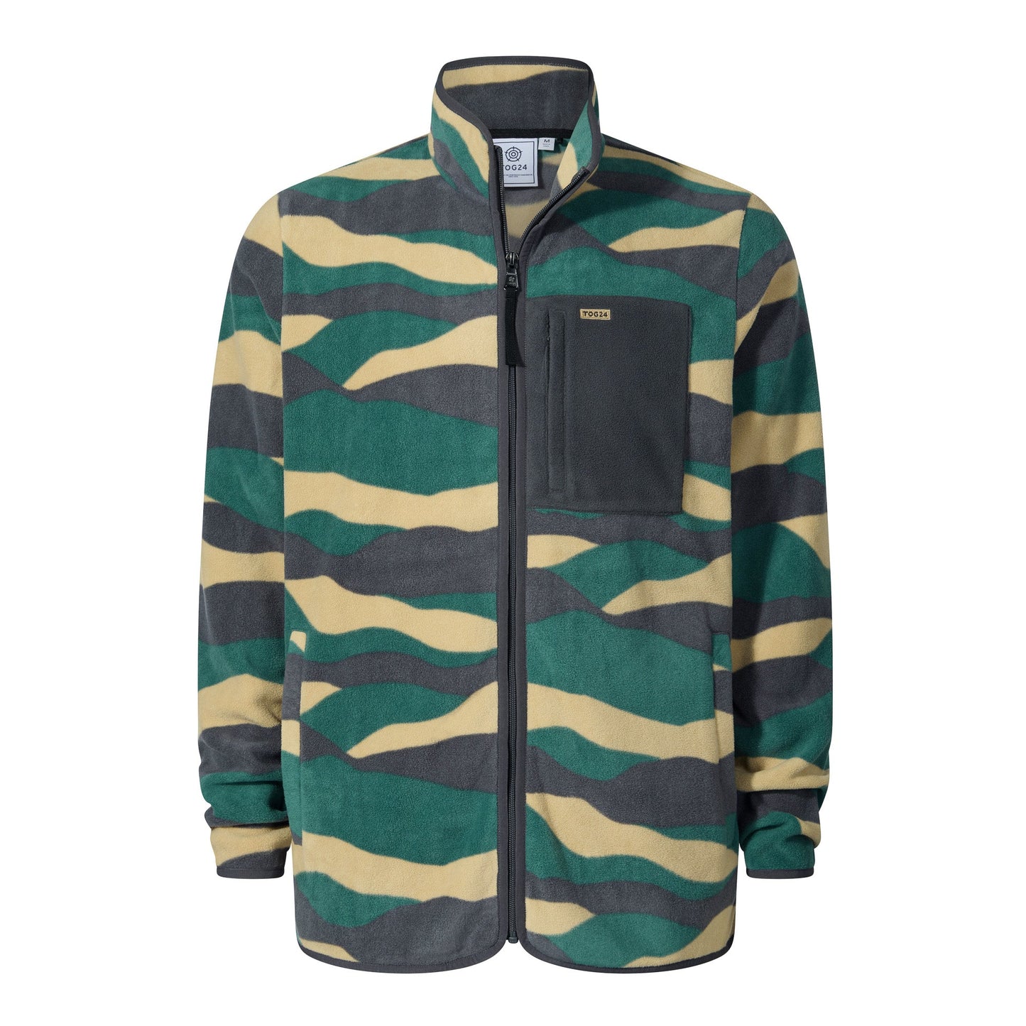 Miles Mens Relaxed Fit Microfleece Jacket - Sand Landscape Print