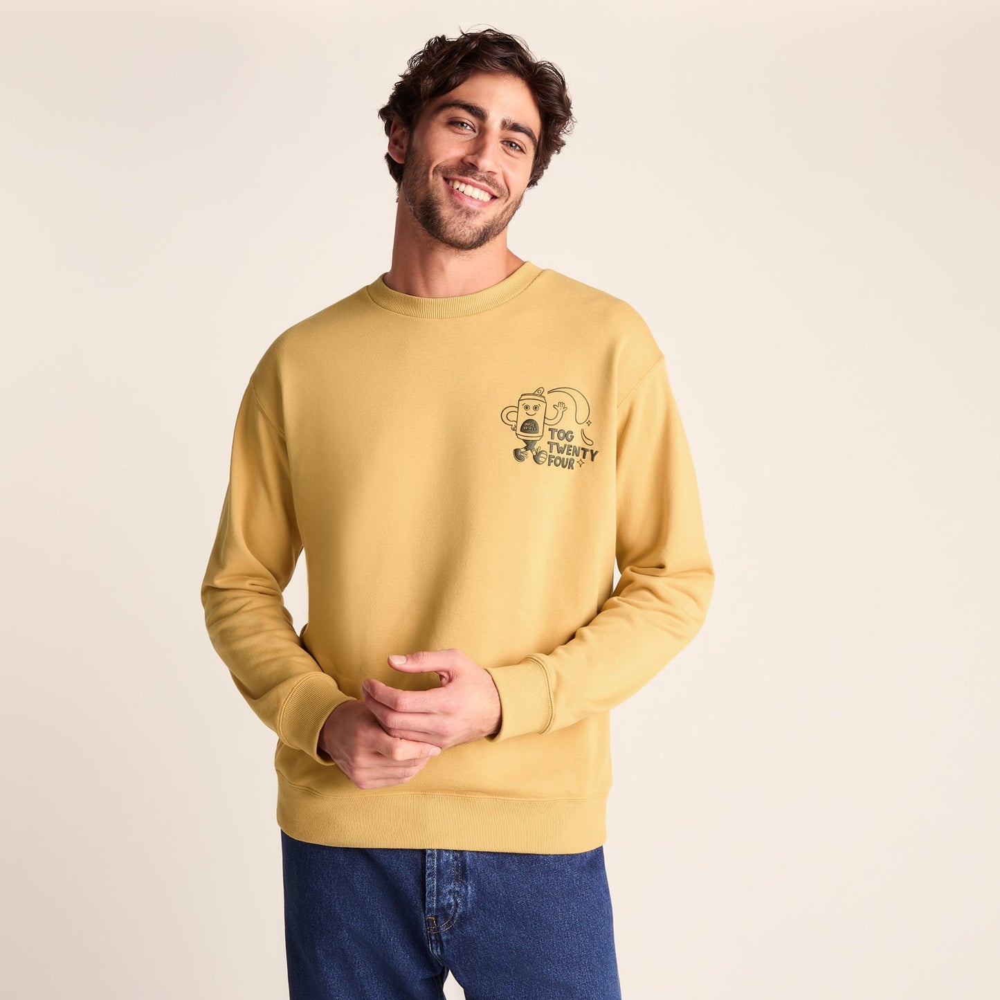 Miller Mens Relaxed Fit Supersoft Hattie Clark Sweat - Pale Amber