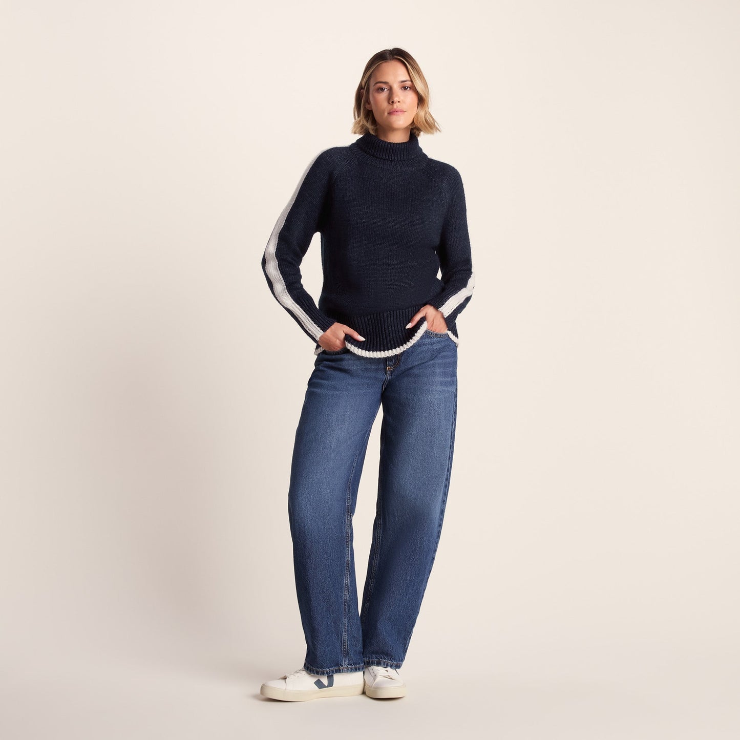 Moira Womens Knitted Jumper - Oxford Blue