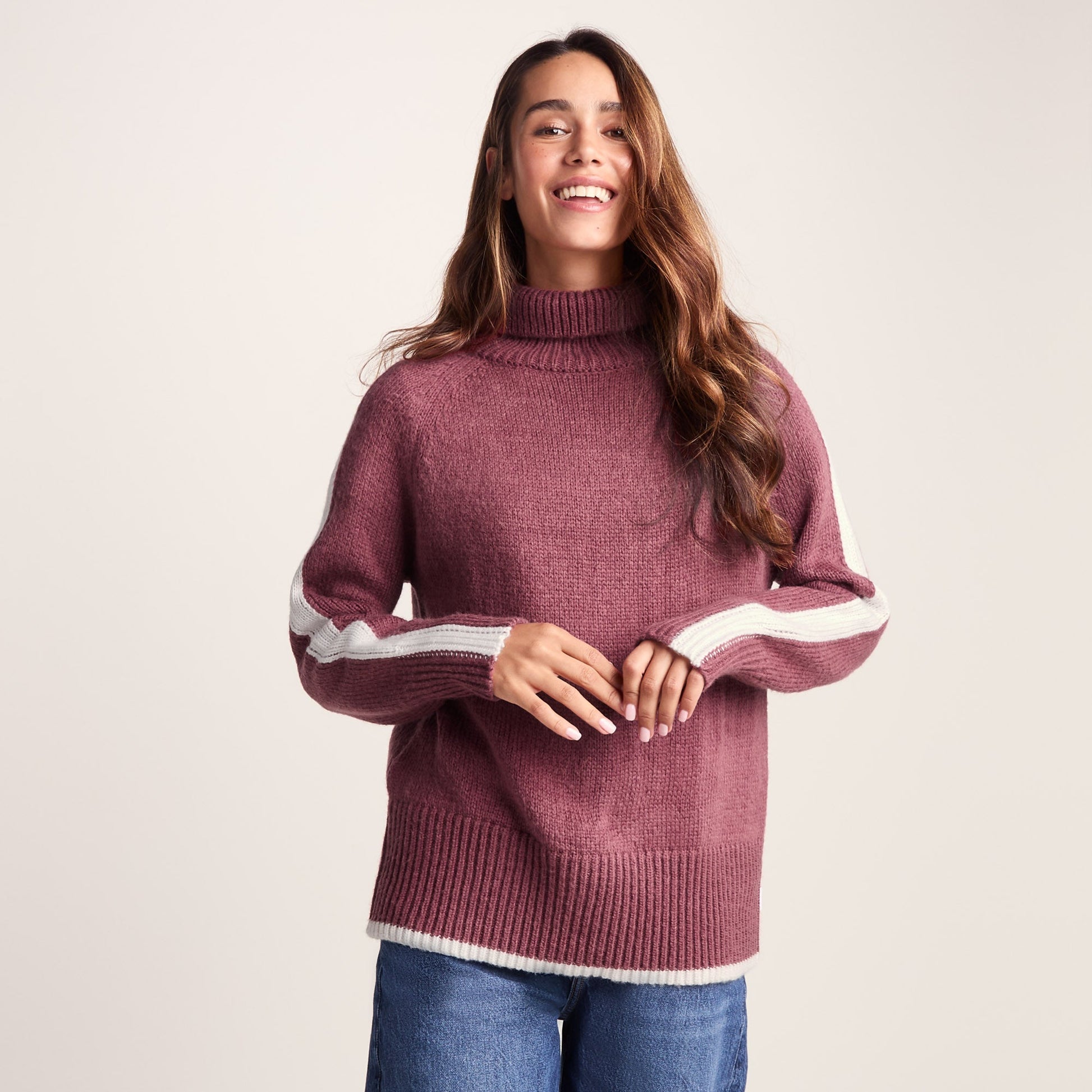 Moira Womens Knitted Jumper - Washed Burgundy