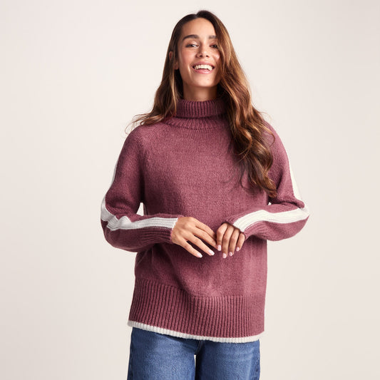 Moira Womens Knitted Jumper - Washed Burgundy