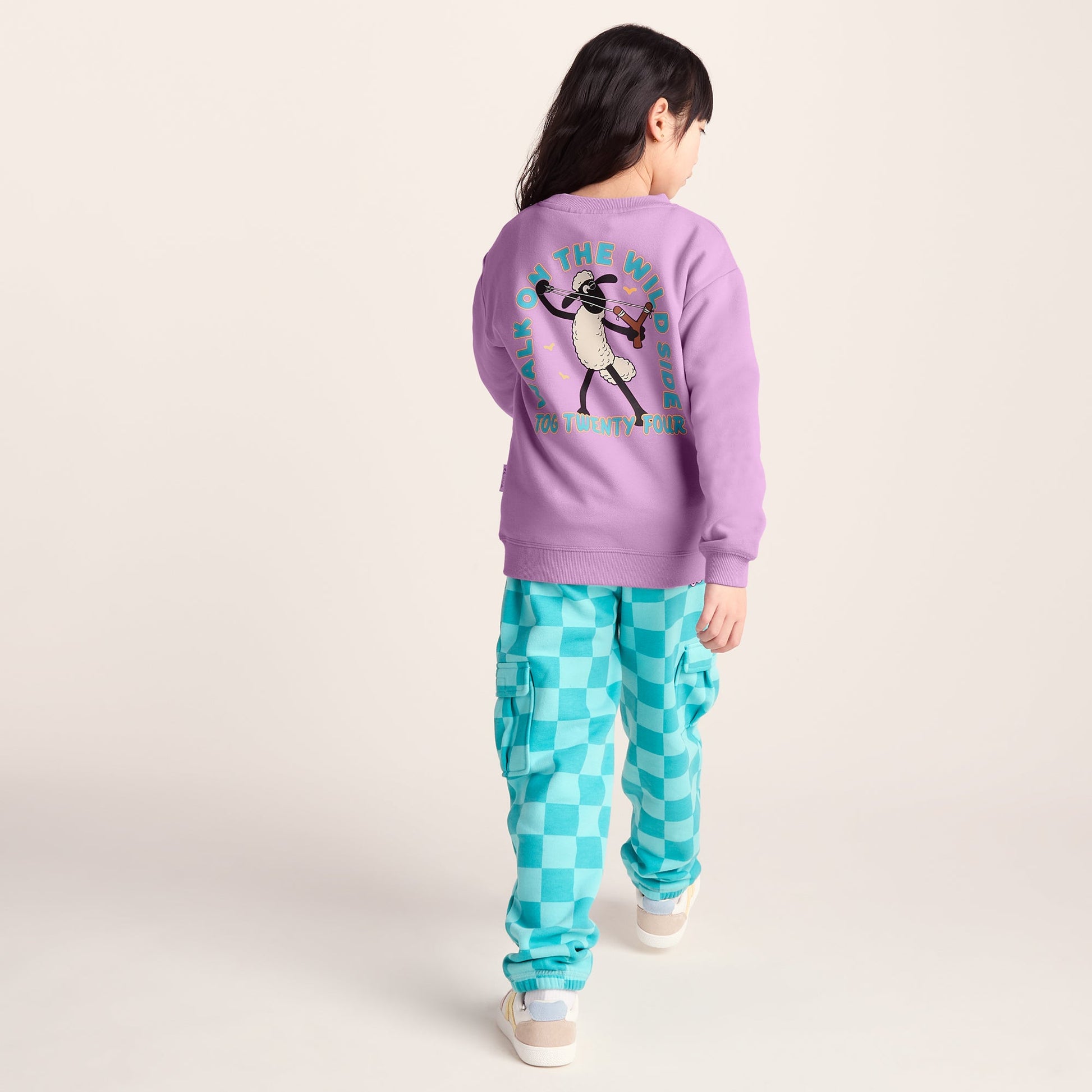 Montadale Kids Shaun the Sheep Crew Sweat - Lilac Haze