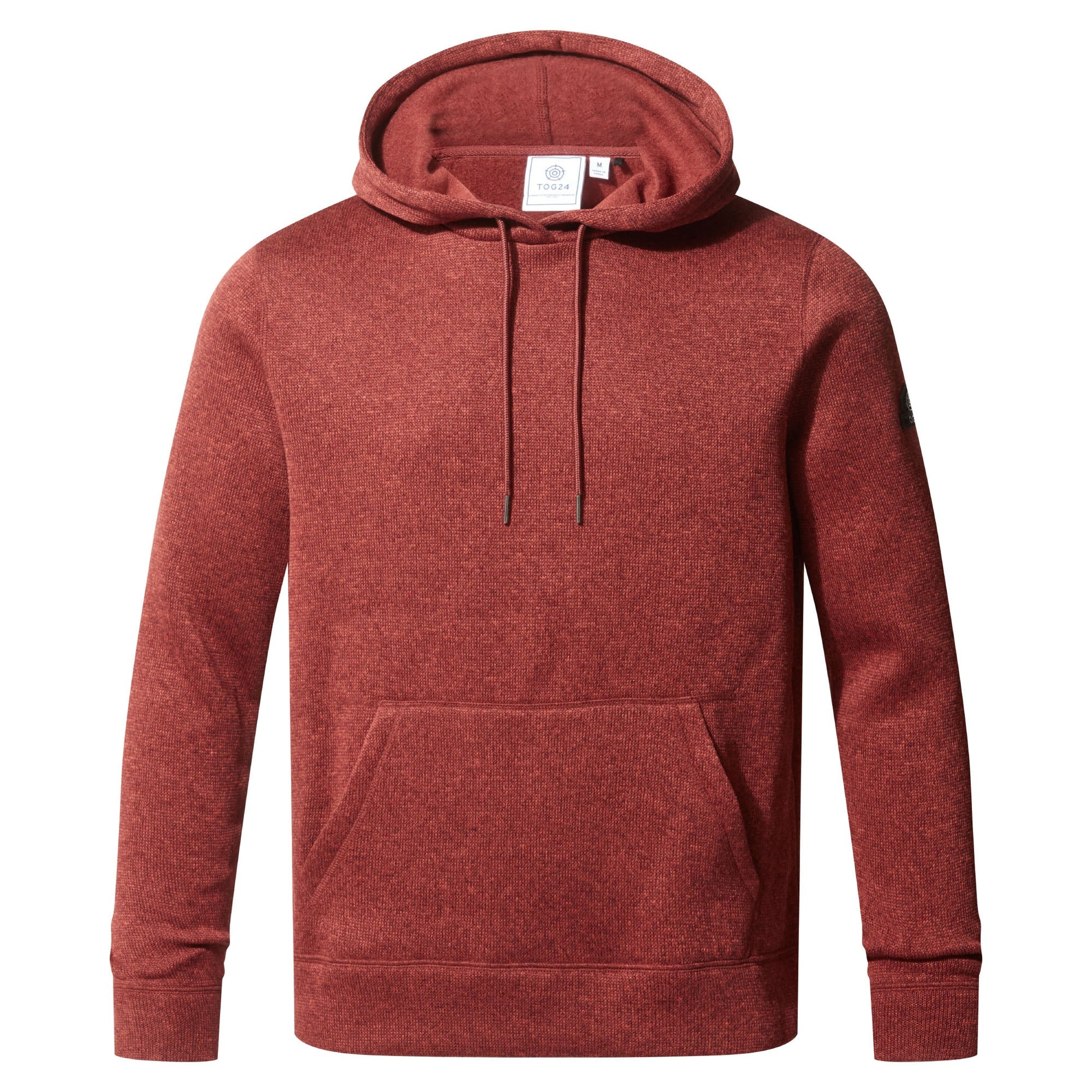 Mosby Mens Supersoft Knitlook Fleece Hoody - Clay Marl