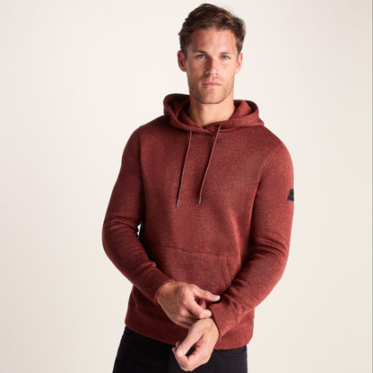 Mosby Mens Supersoft Knitlook Fleece Hoody - Clay Marl