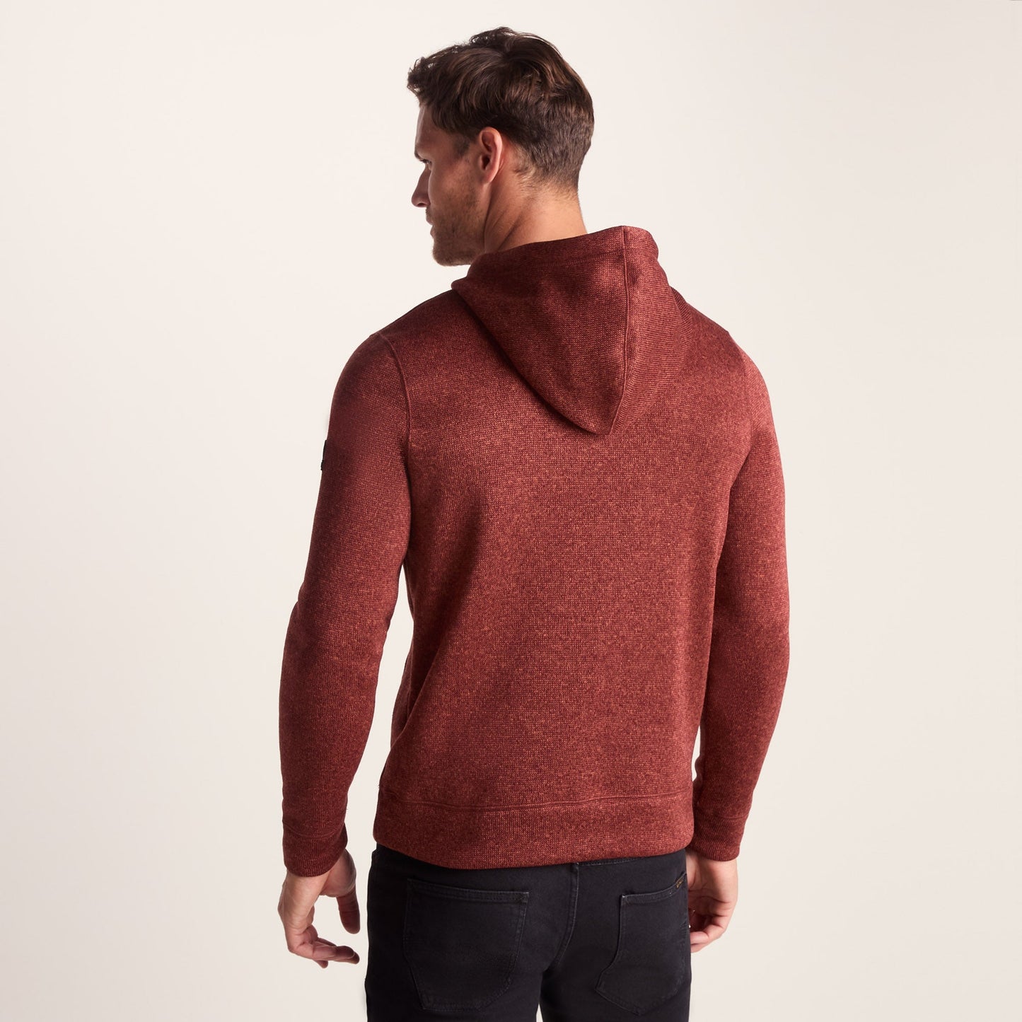 Mosby Mens Supersoft Knitlook Fleece Hoody - Clay Marl
