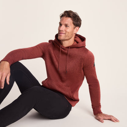 Mosby Mens Supersoft Knitlook Fleece Hoody - Clay Marl