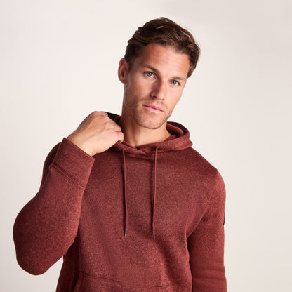Mosby Mens Supersoft Knitlook Fleece Hoody - Clay Marl