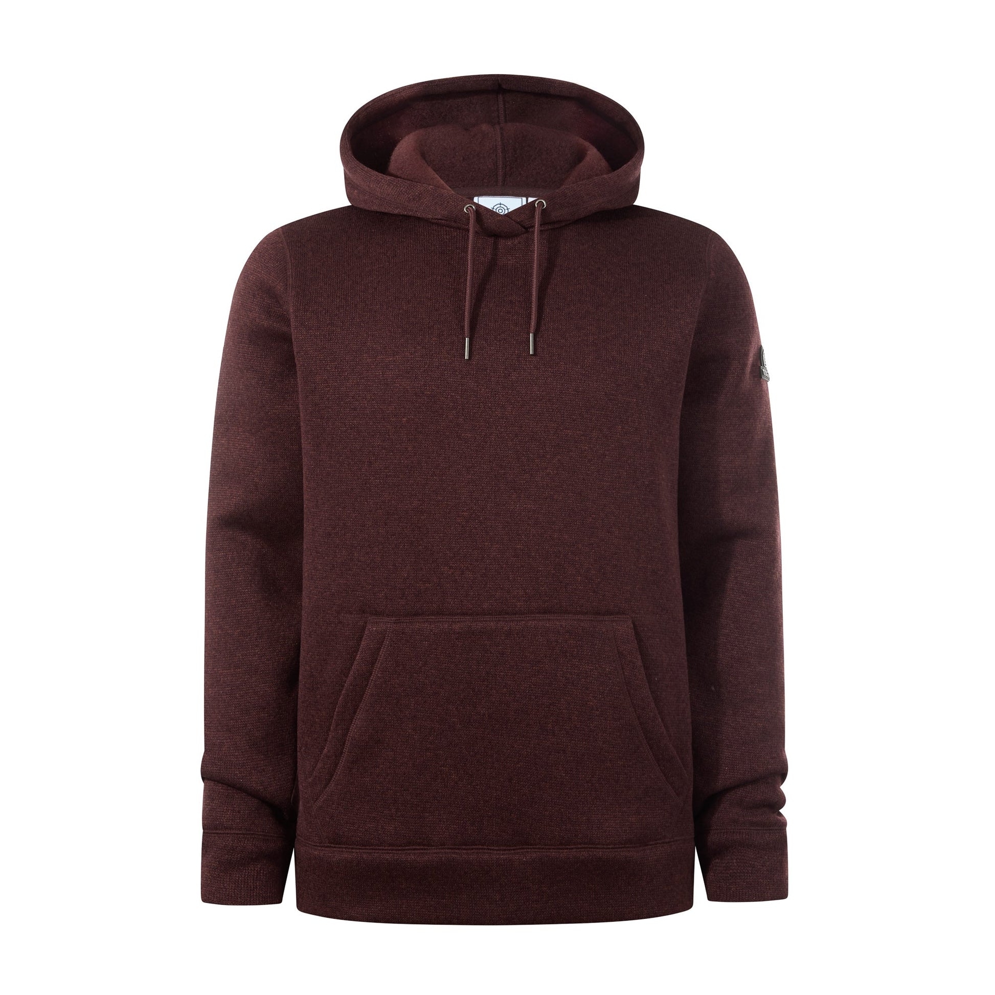 Mosby Mens Supersoft Knitlook Fleece Hoody - Chestnut Brown Melange