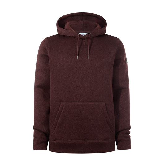 Mosby Mens Supersoft Knitlook Fleece Hoody - Chestnut Brown Melange