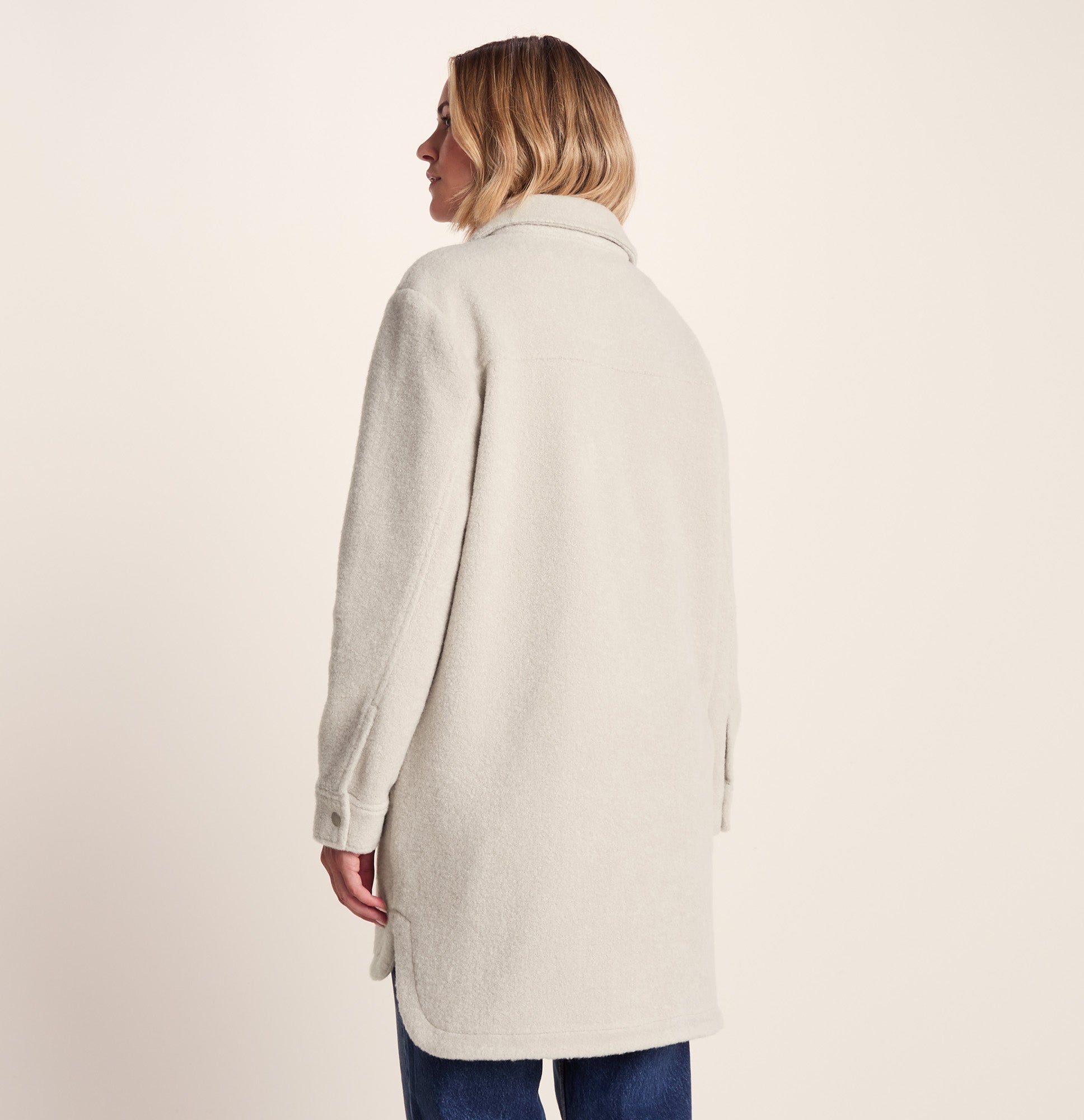 Nayla Womens Long Shacket - Warm Cloud