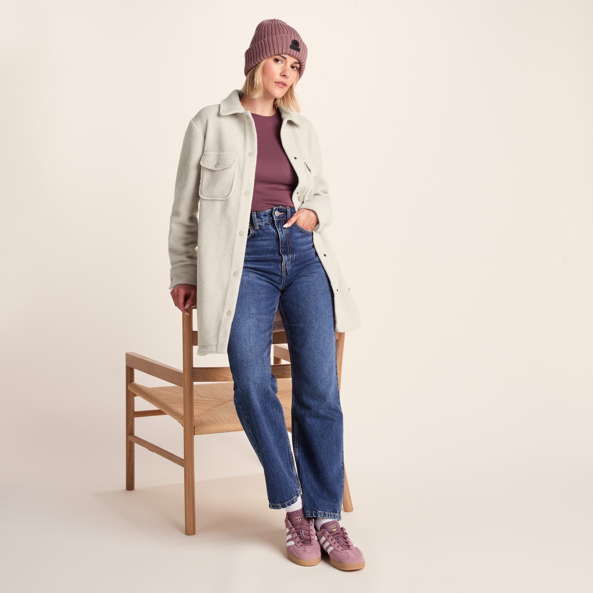 Nayla Womens Long Shacket - Warm Cloud