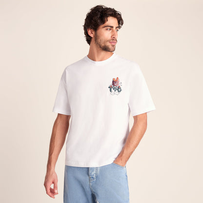 Negroni Mens Relaxed Fit 100% Cotton Supersoft Hattie Clark T-Shirt - Optic White