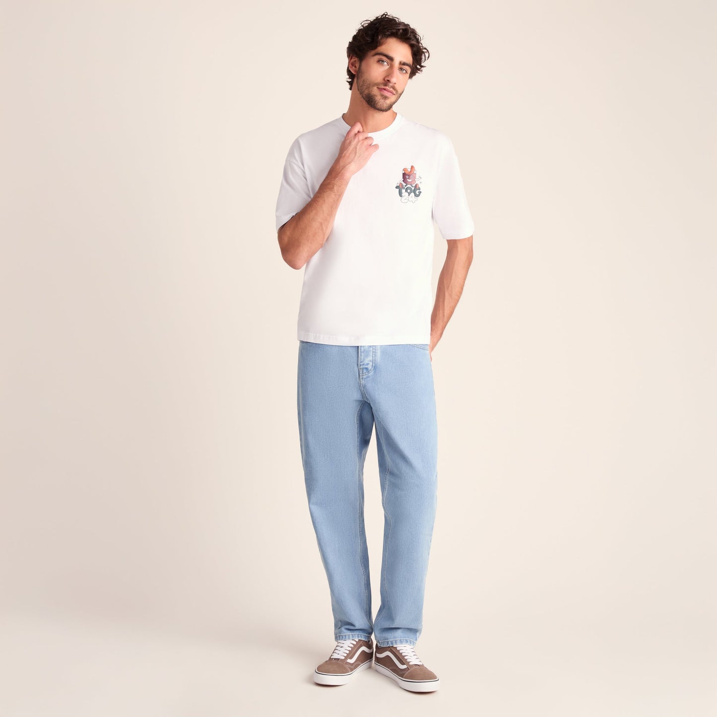 Negroni Mens Relaxed Fit 100% Cotton Supersoft Hattie Clark T-Shirt - Optic White