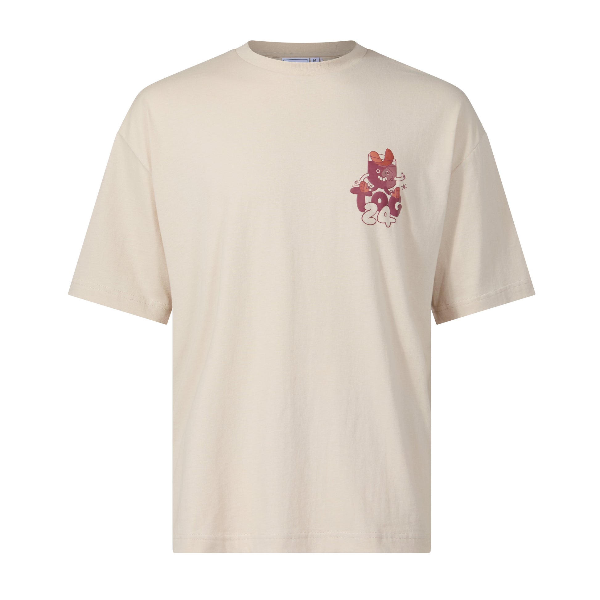 Negroni Mens Relaxed Fit 100% Cotton Supersoft Hattie Clark T-Shirt - Warm Cloud