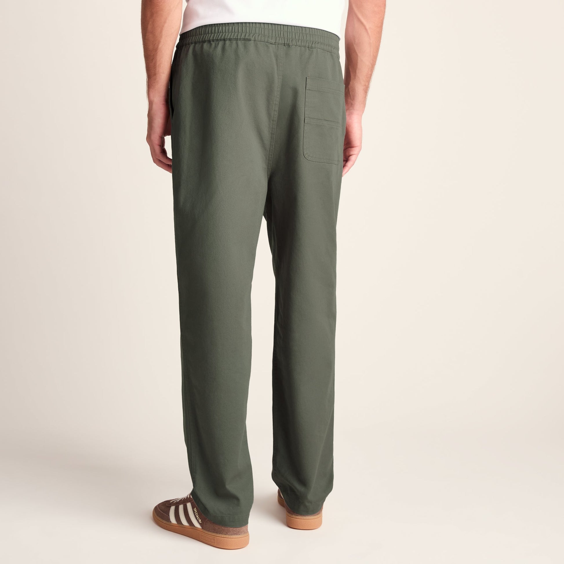 Nelson Mens Relaxed Fit 100% Cotton Heavyweight Straight Leg Trousers - Faded Khaki