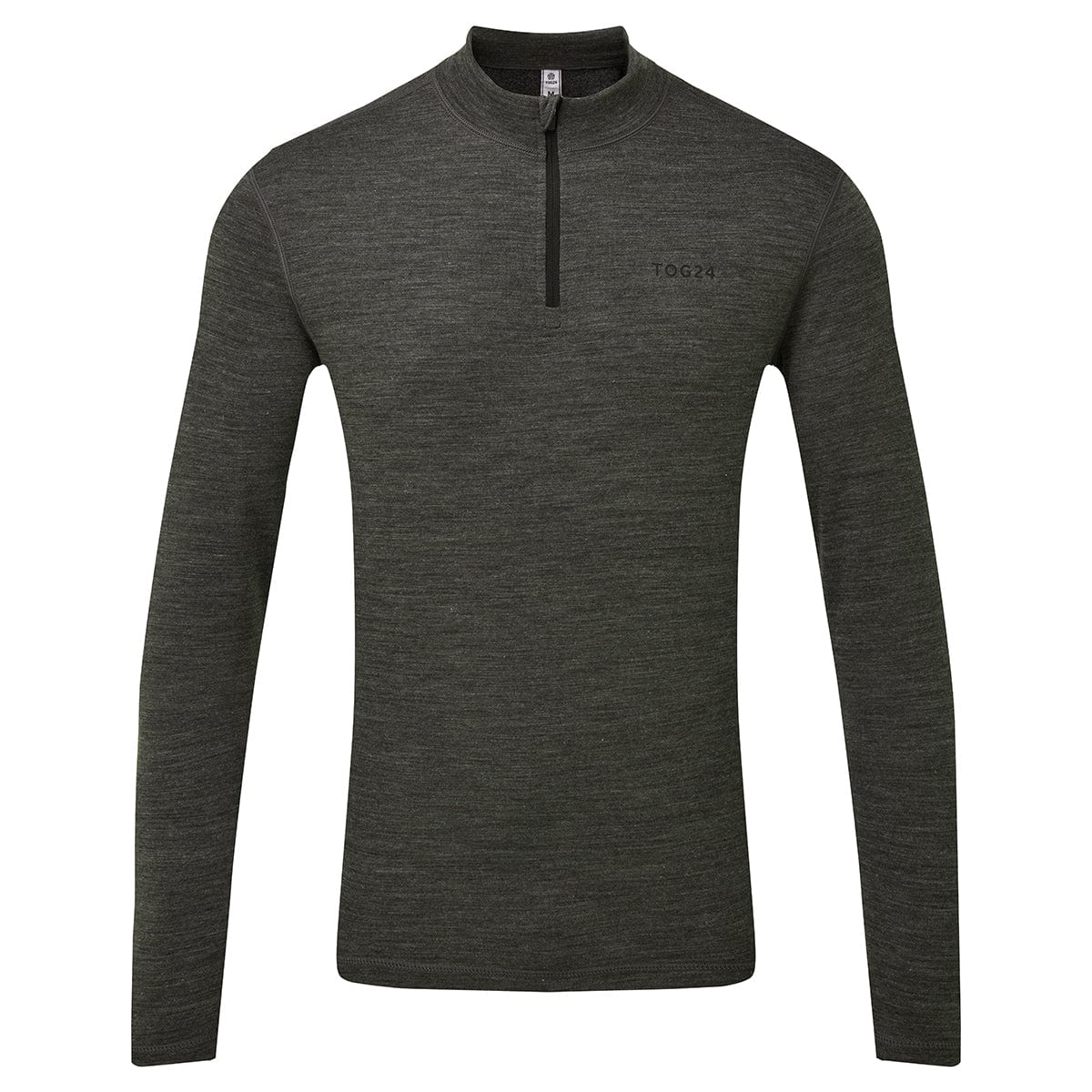 Nevis Mens Merino Base Layer Zip Neck - Grey Marl