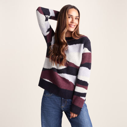 Niamh Womens Chunky Knitted Jumper - Landscape Knit
