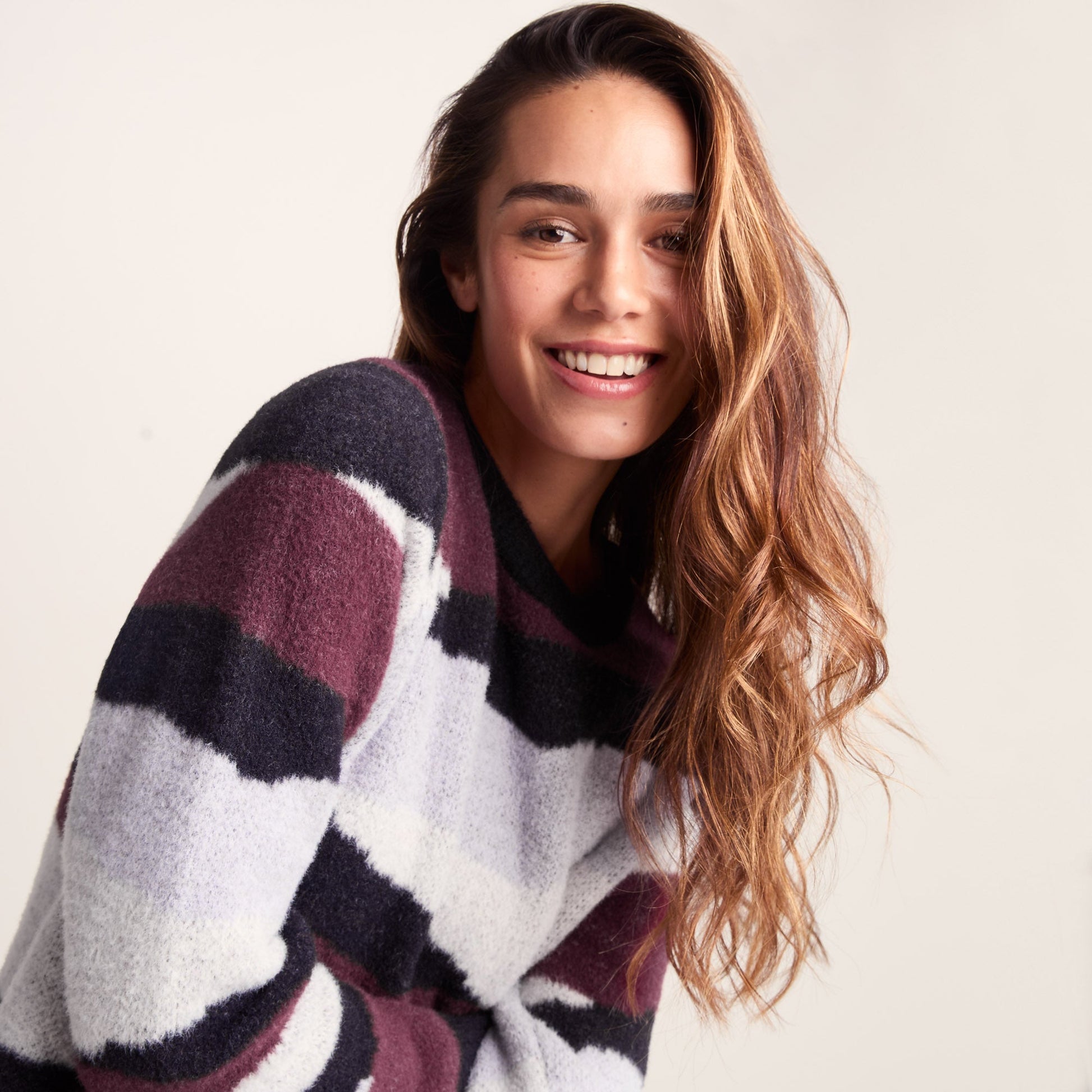 Niamh Womens Chunky Knitted Jumper - Landscape Knit