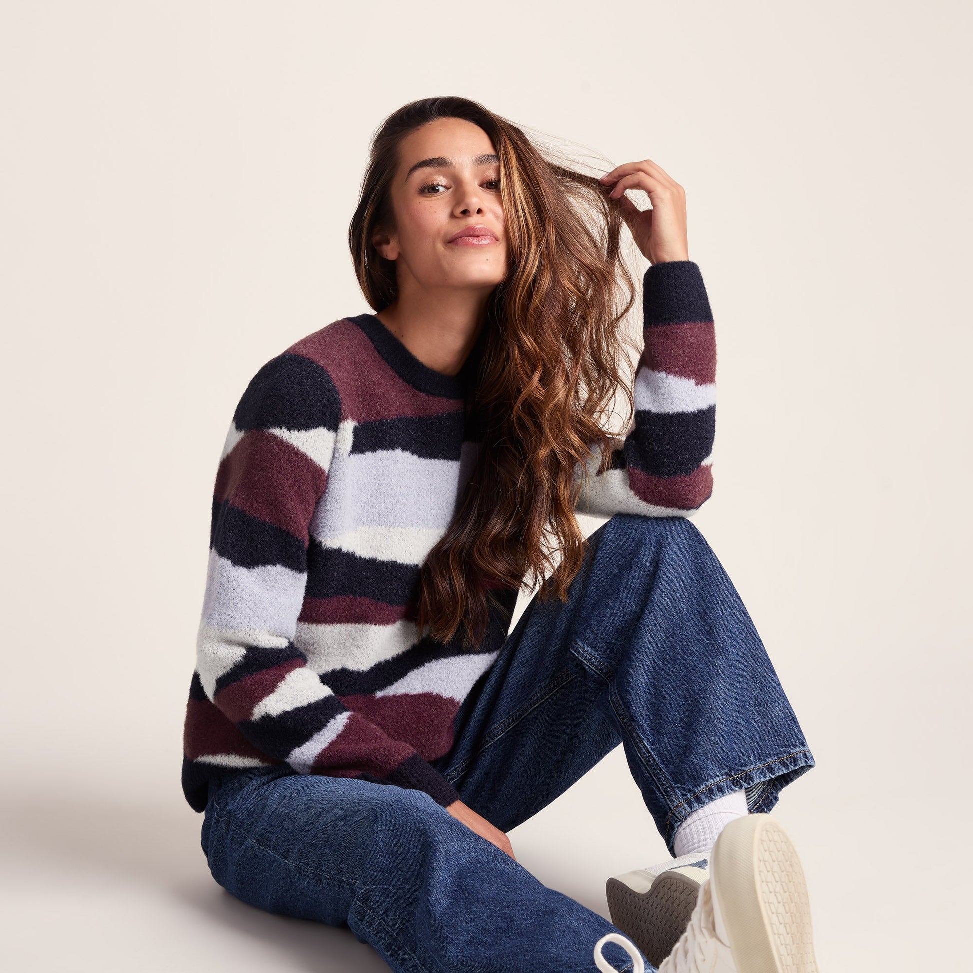 Niamh Womens Chunky Knitted Jumper - Landscape Knit