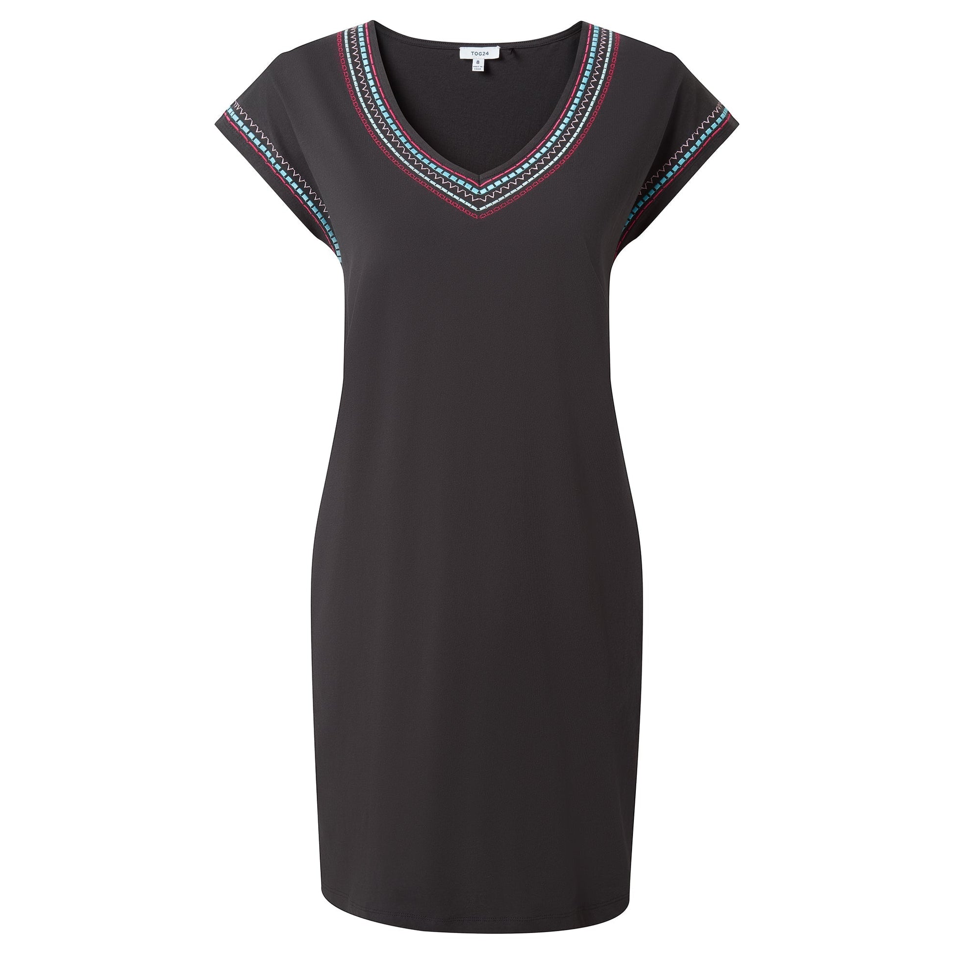 Nicolette Womens Jersey  Dress - Washed Black