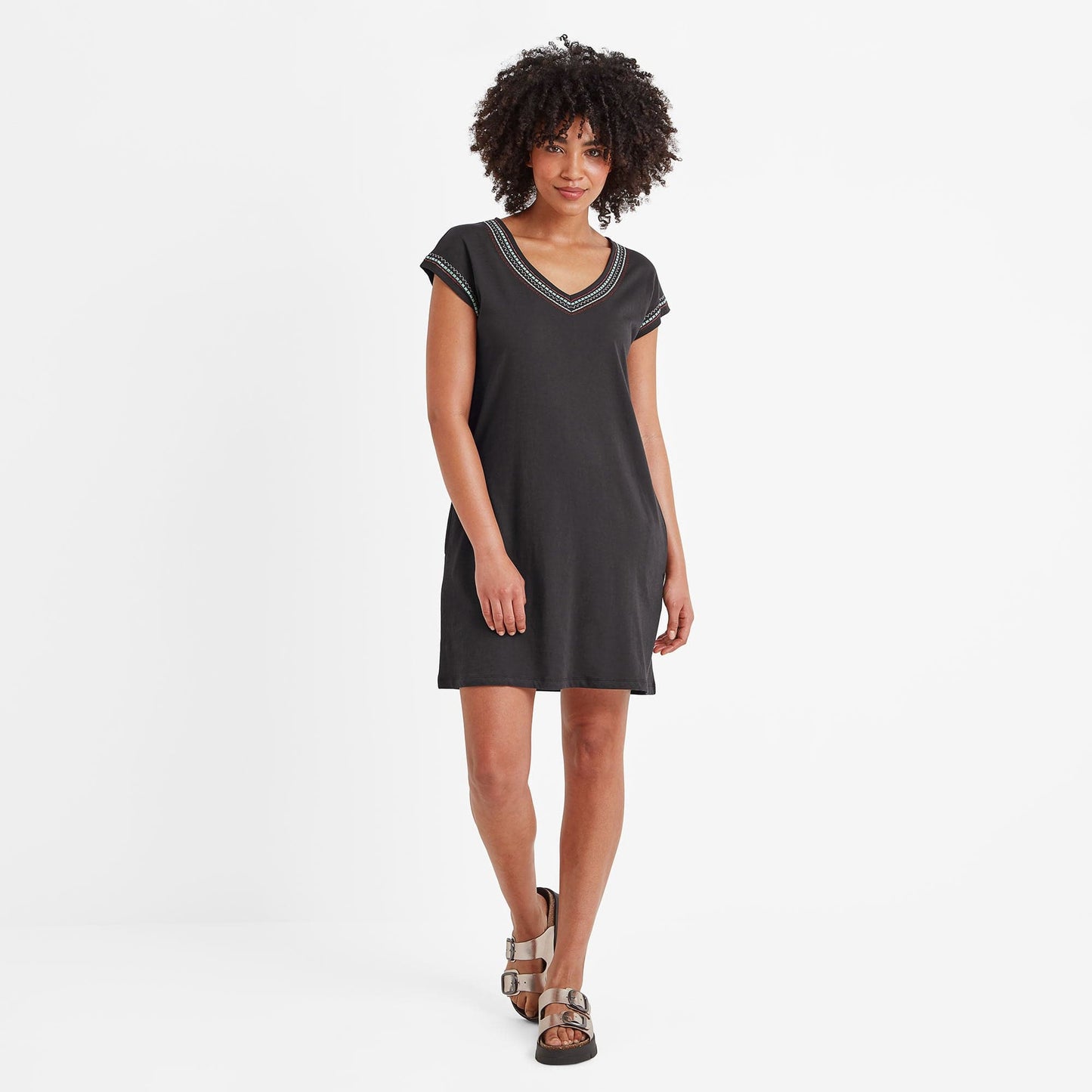 Nicolette Womens Jersey  Dress - Washed Black