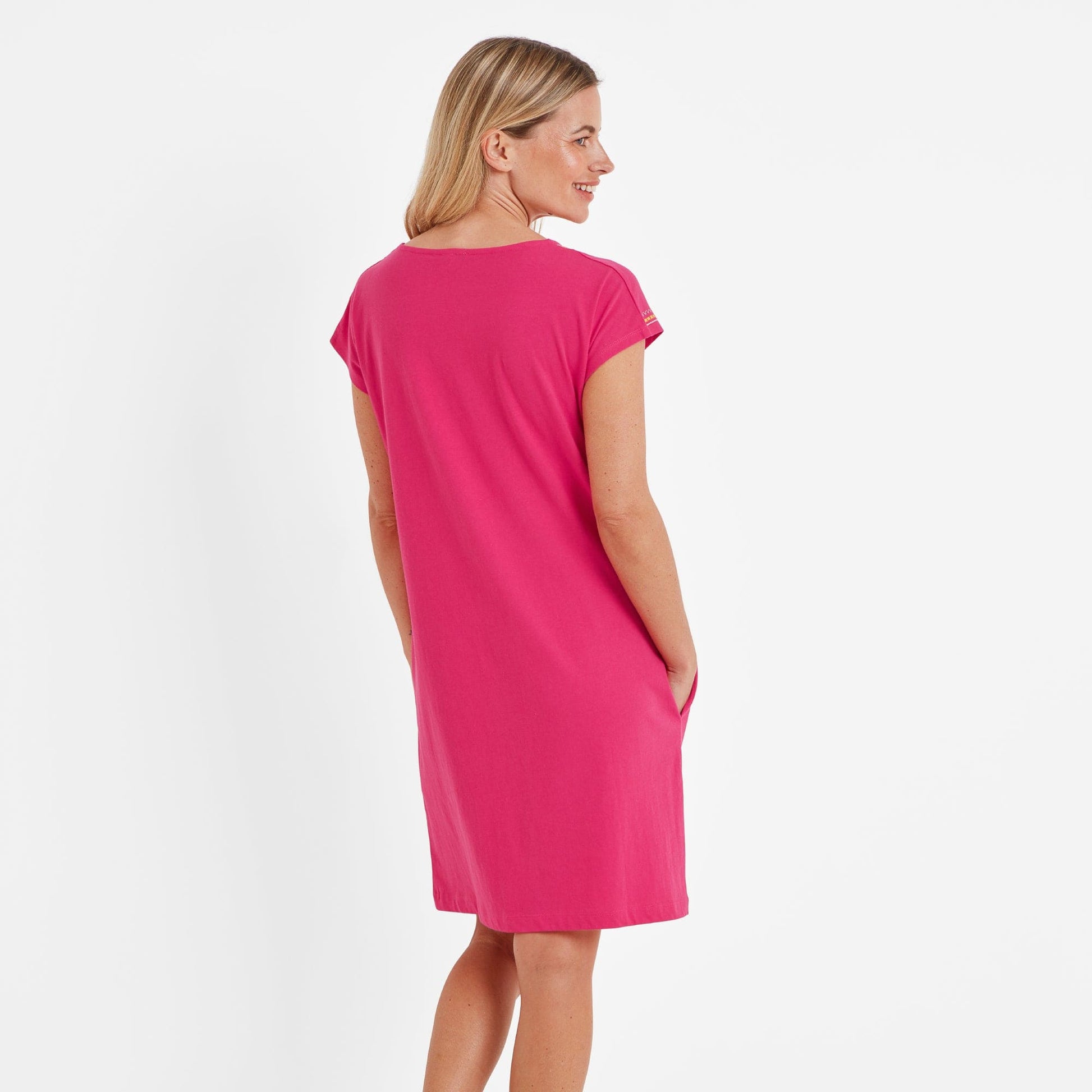 Nicolette Womens Jersey  Dress - Magenta Pink