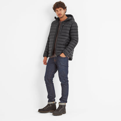 North Mens RDS Certified Down Hooded Jacket - Black
