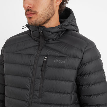 North Mens RDS Certified Down Hooded Jacket - Black