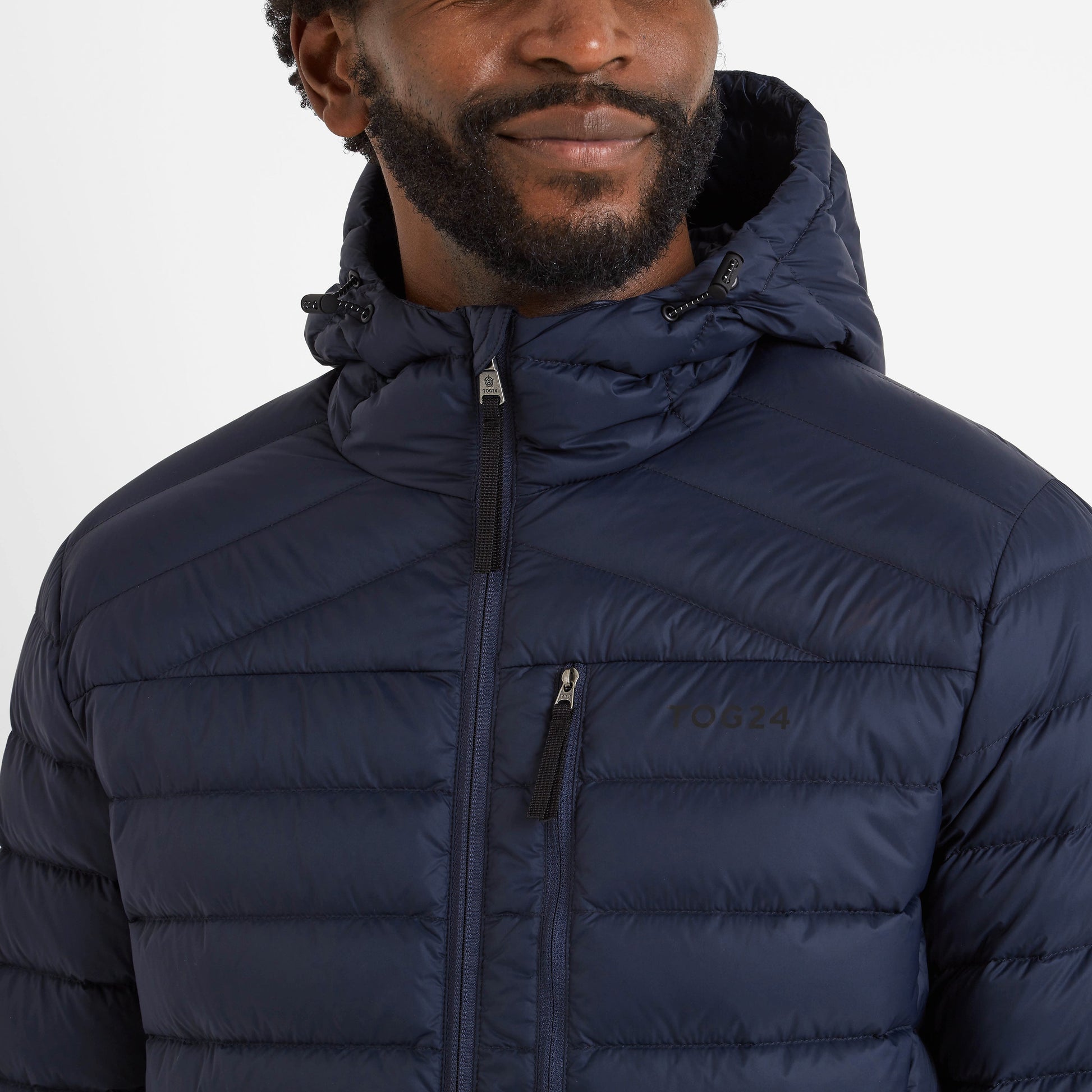 North Mens RDS Certified Down Hooded Jacket - Dark Indigo