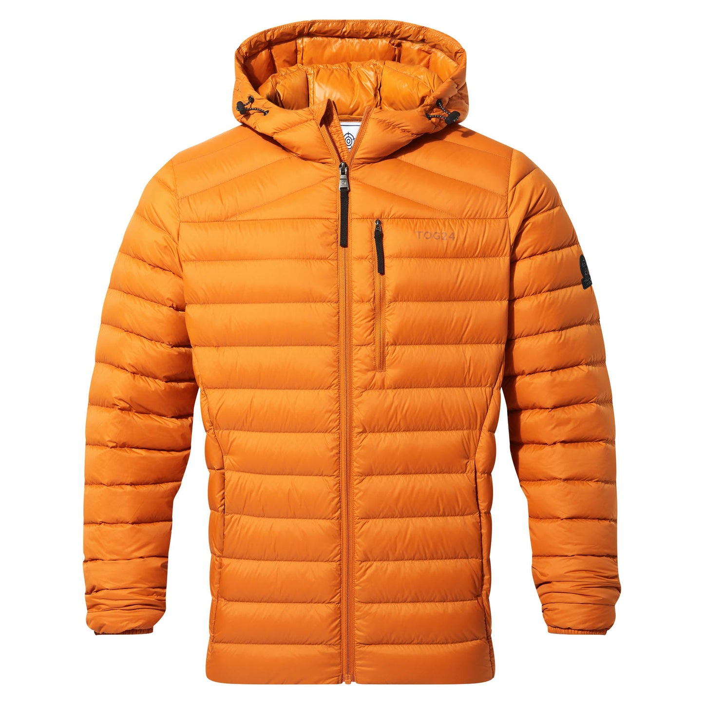 North Mens RDS Certified Down Hooded Jacket - Dark Orange
