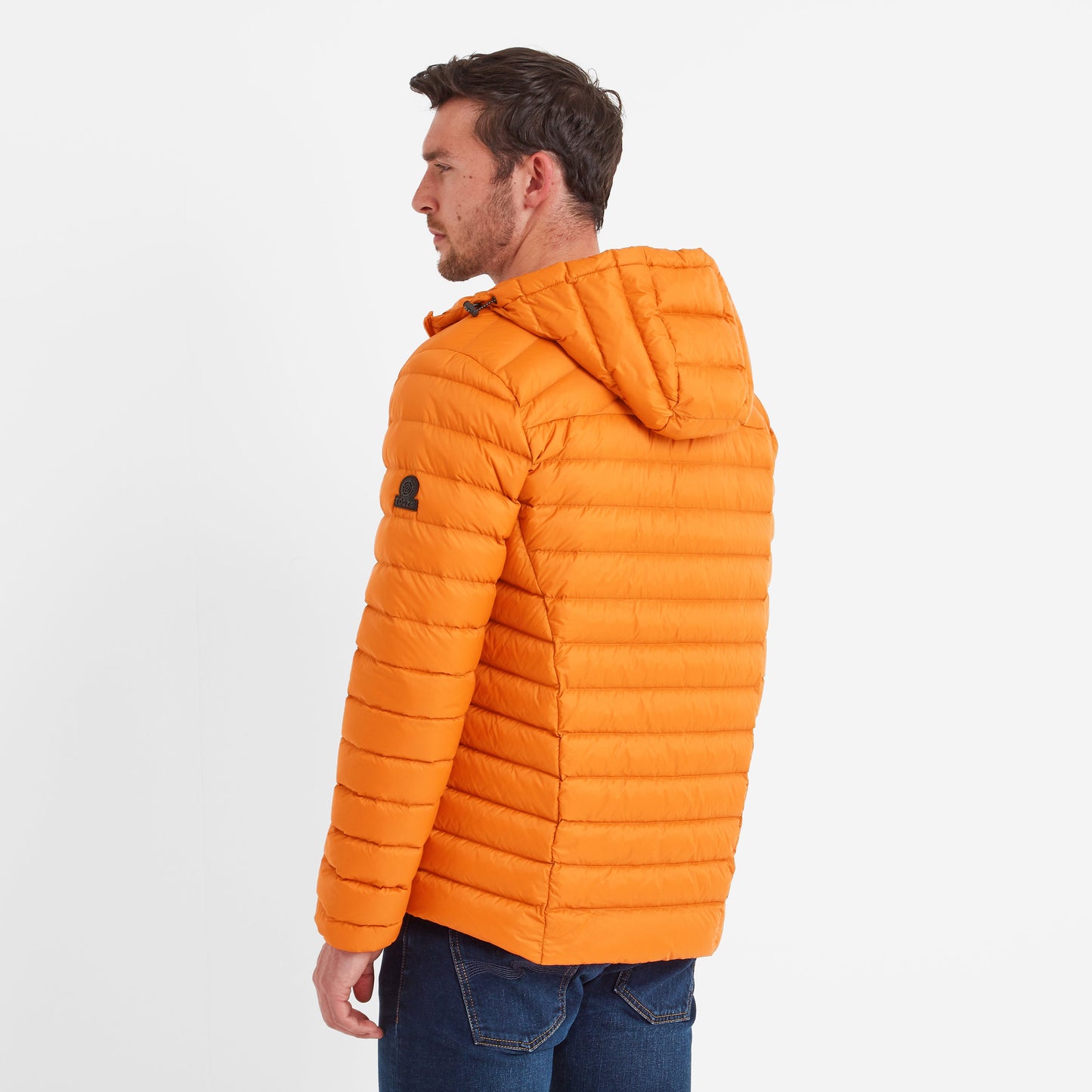 North Mens RDS Certified Down Hooded Jacket - Dark Orange