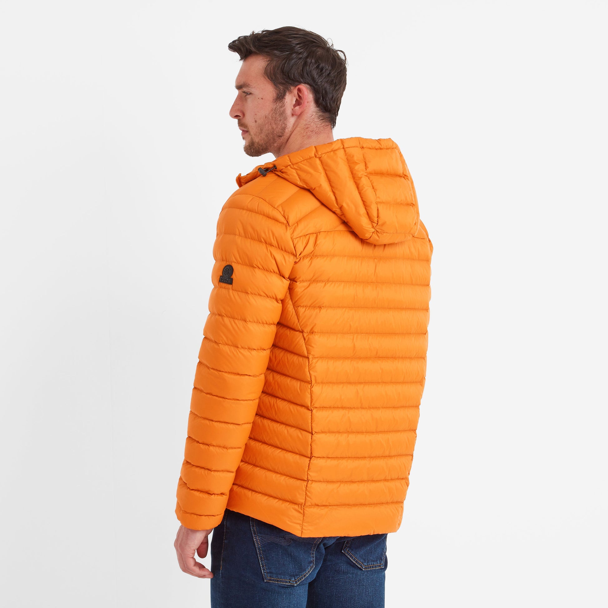 North Mens RDS Certified Down Hooded Jacket - Dark Orange