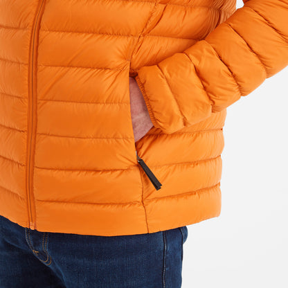 North Mens RDS Certified Down Hooded Jacket - Dark Orange