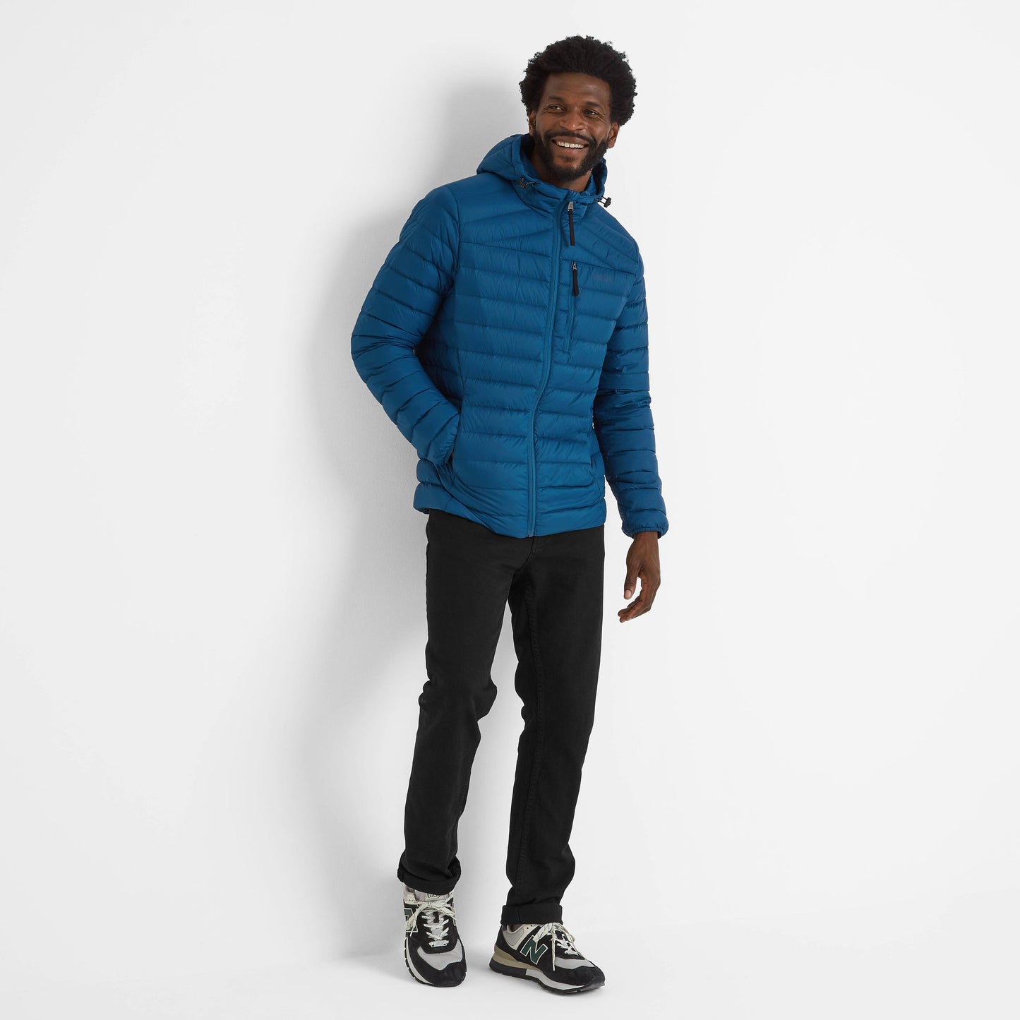 North Mens RDS Certified Down Hooded Jacket - Marine Blue