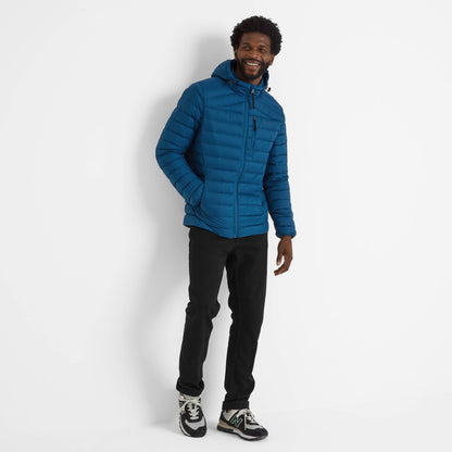 North Mens RDS Certified Down Hooded Jacket - Marine Blue