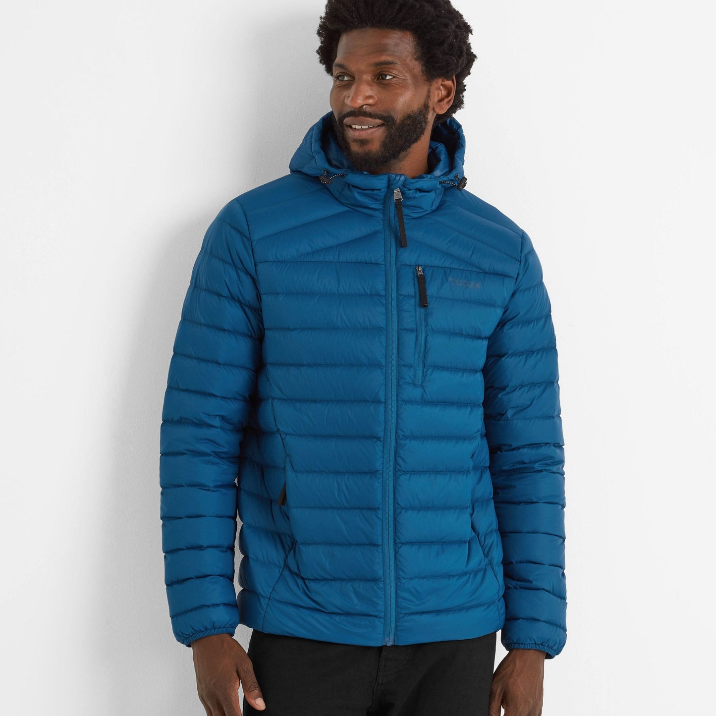 North Mens RDS Certified Down Hooded Jacket - Marine Blue