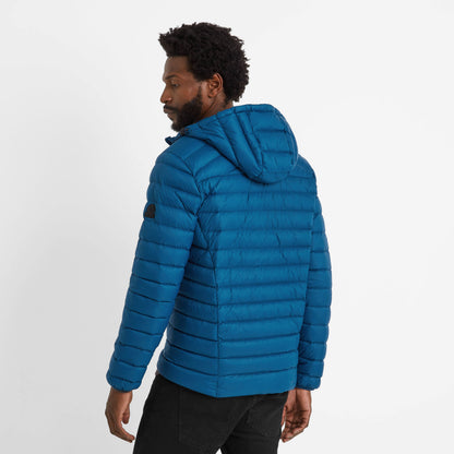 North Mens RDS Certified Down Hooded Jacket - Marine Blue