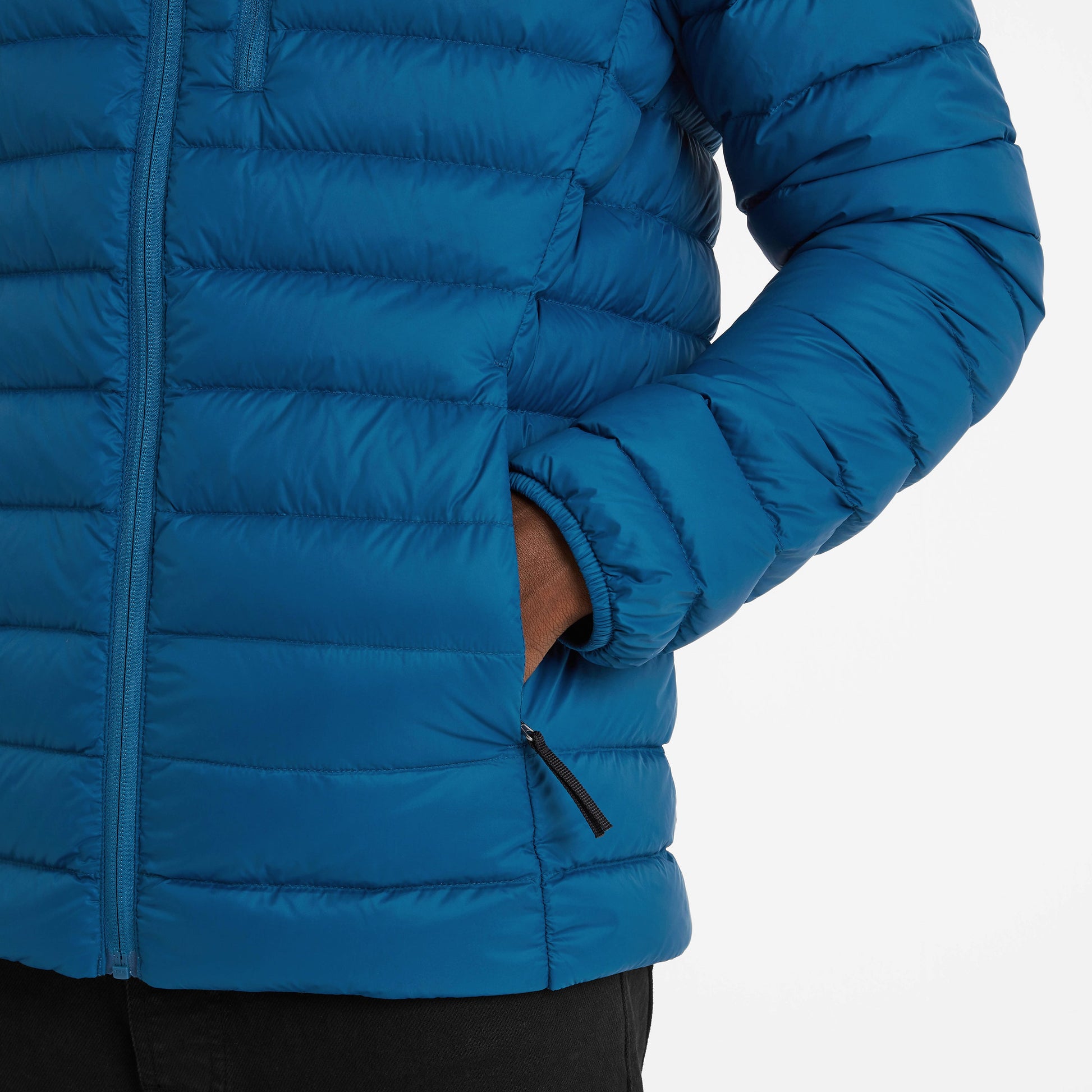 North Mens RDS Certified Down Hooded Jacket - Marine Blue