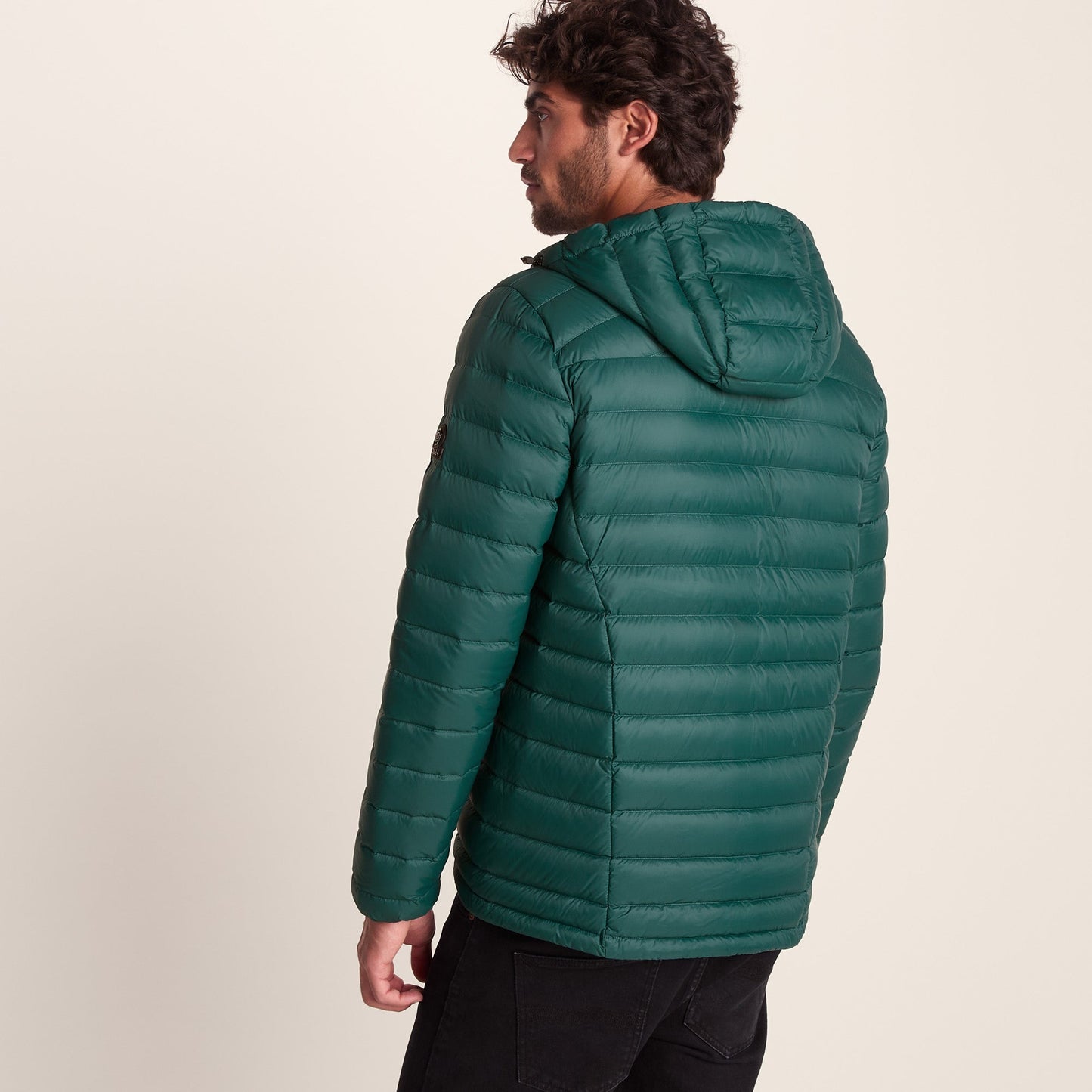 North Mens RDS Certified Down Hooded Jacket - Evergreen