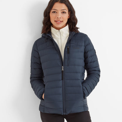 North Womens RDS Certified Down Hooded Jacket - Dark Indigo