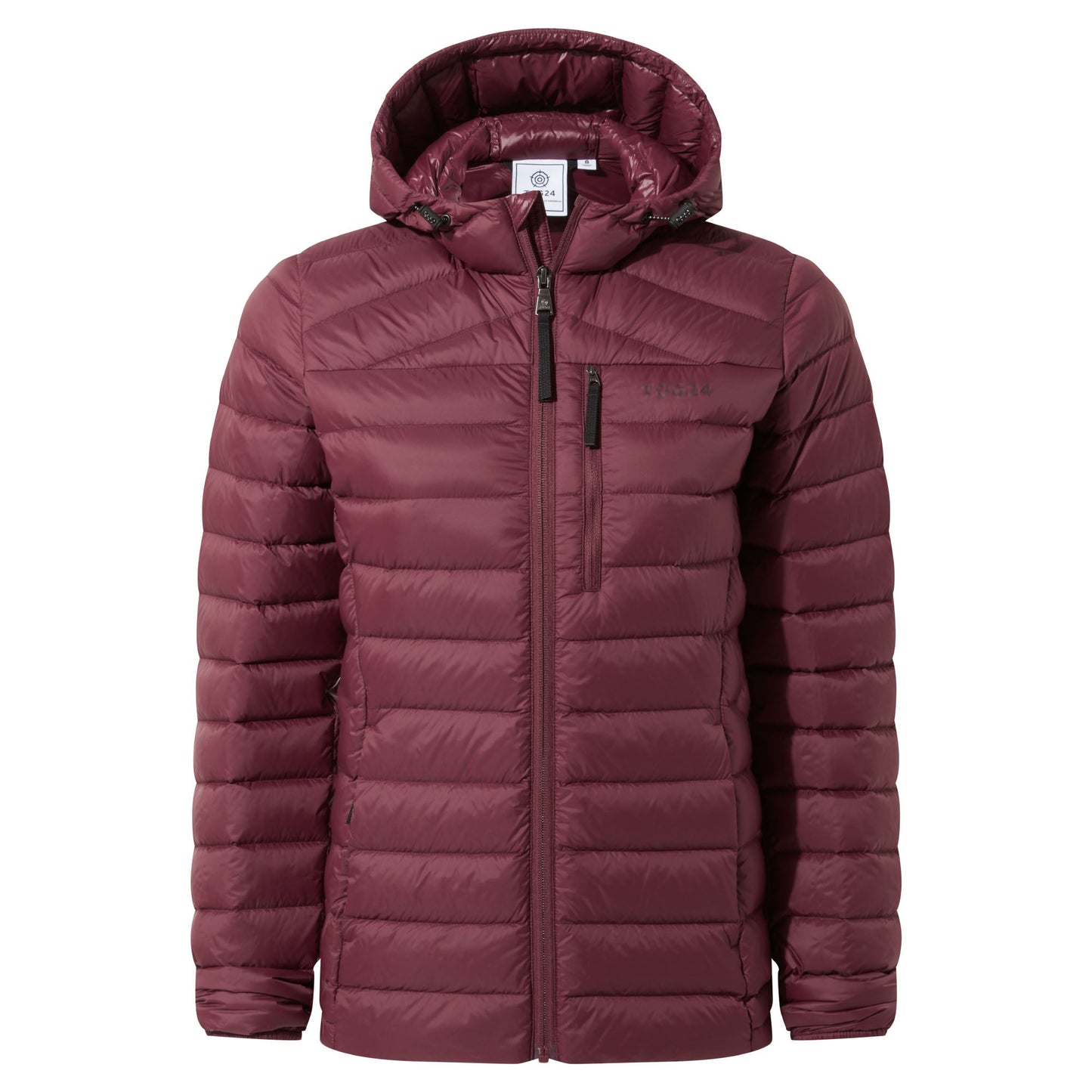 North Womens RDS Certified Down Hooded Jacket - Burgundy